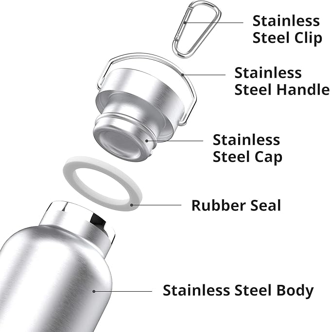 Triple Tree 26OZ Vacuum Insulated Stainless Steel Water Bottle, Double Wall Wide Mouth Lids Keeps beverage Hot or Cold Sweat Proof