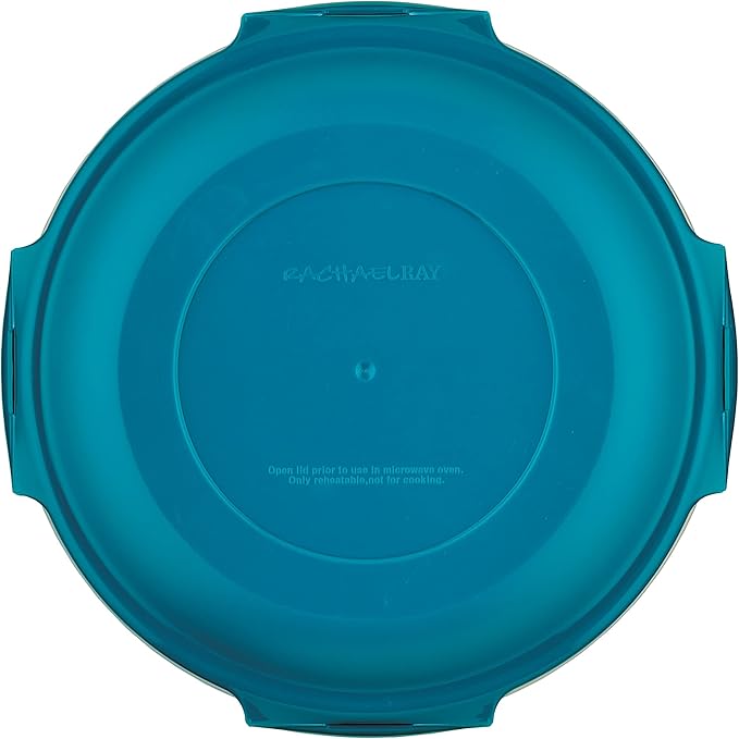 Rachael Ray Leak-Proof Nestable Container Food Storage Bin Set, 10-Piece, Clear with Teal Lids