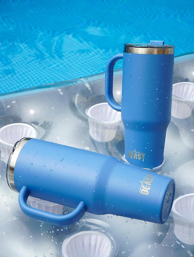 Beast 50 oz Tumbler Stainless Steel Vacuum Insulated Coffee Ice Cup Double Wall Travel Flask (Stormy Sky Blue)