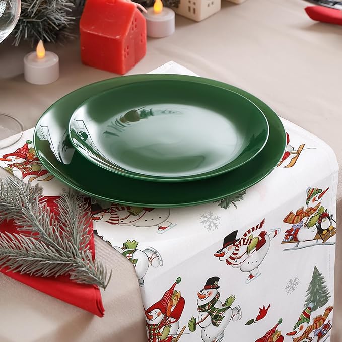 Christmas Snowman Napkins, 18×18 Inch Dinner Cloth Napkins Set of 6, Washable Cotton Soft Absorbent Square Table Top Decoration for Dining Kitchen Party Wedding