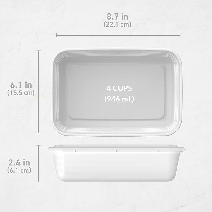 Bentgo 20-Piece Lightweight, Durable, Reusable BPA-Free 1-Compartment Containers - Microwave, Freezer, Dishwasher Safe - White