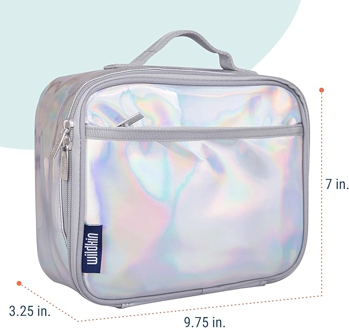 Wildkin Kids Insulated Lunch Box – Durable and Reusable for School & Travel - Holographic
