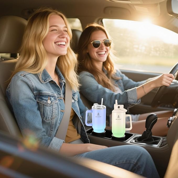 40 oz Tumbler with Handle and Straw or Convert to 40 oz Insulated Water Bottle Fits in Cup Holder. Stainless Steel Metal Water Flask with 2 Lids for Travel,Camping,Gym Sports Coffee Mug Thermal Cup