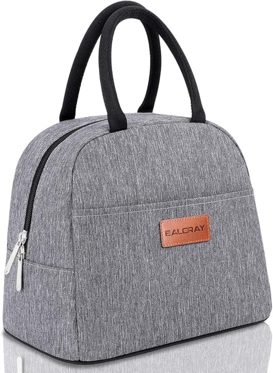 BALORAY Lunch Bag for Women Men Insulated Lunch Box for Adult Reusable Lunch Tote Bag for Work, Picnic or Travel (Grey)