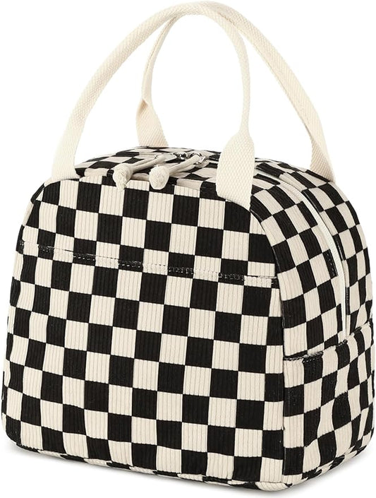 Bluboon Lunch Bag for Women Men Cute Corduroy Lunch Tote Bags Reusable Insulated Lunch Box Large Capacity Reusable Insulated Cooler for Work Picnic or Travel