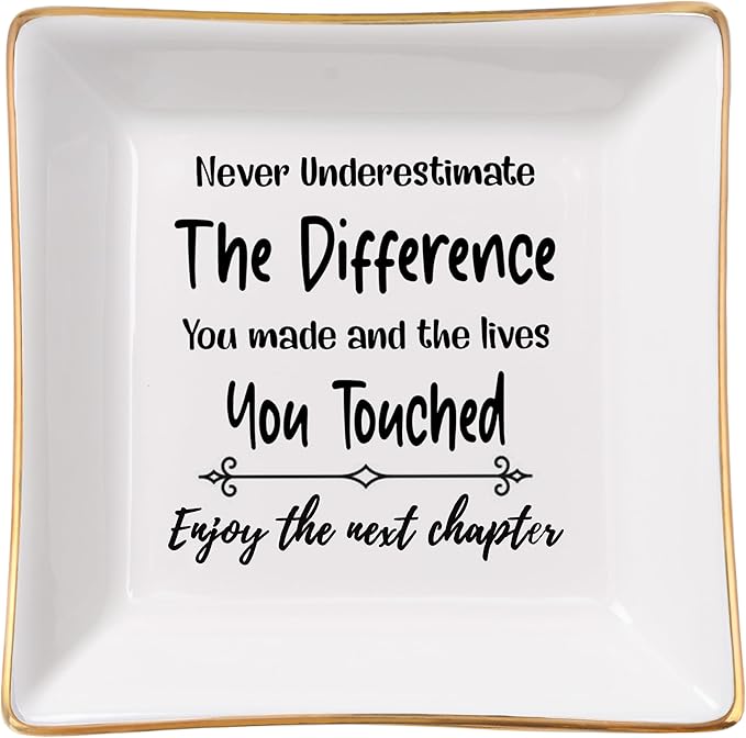 Retirement Gifts for Women Coworker Leaving Gifts Going Away Gift Retirement Gift Jewelry Dish for Friends Retired Teachers Nurses Doctor Boss Goodbye Farewell Gifts for Coworkers New Job