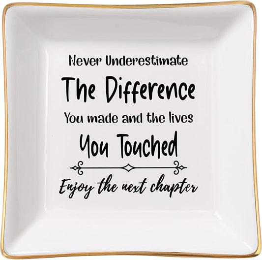 Retirement Gifts for Women Coworker Leaving Gifts Going Away Gift Retirement Gift Jewelry Dish for Friends Retired Teachers Nurses Doctor Boss Goodbye Farewell Gifts for Coworkers New Job