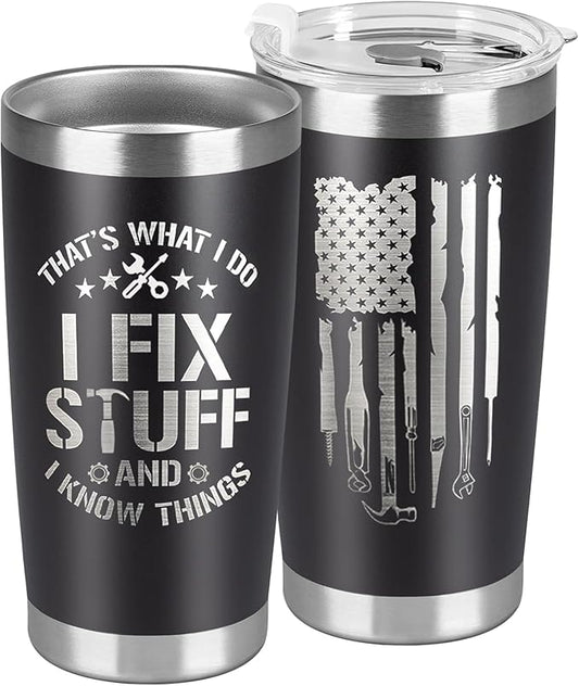 Father's Day Gifts for Dad, Men, Husband, Grandpa, Mechanic Father, Handyman - Mens Birthday Gift Ideas, Gifts for Dad for Birthday, Fathers day, Christmas, Keeps Drinks Hot or Cold, 20oz Tumbler