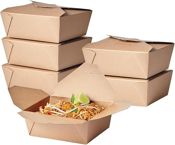 CIAO! Kraft Take Out Microwavable Food Containers, 48 oz No.8 (300/case)