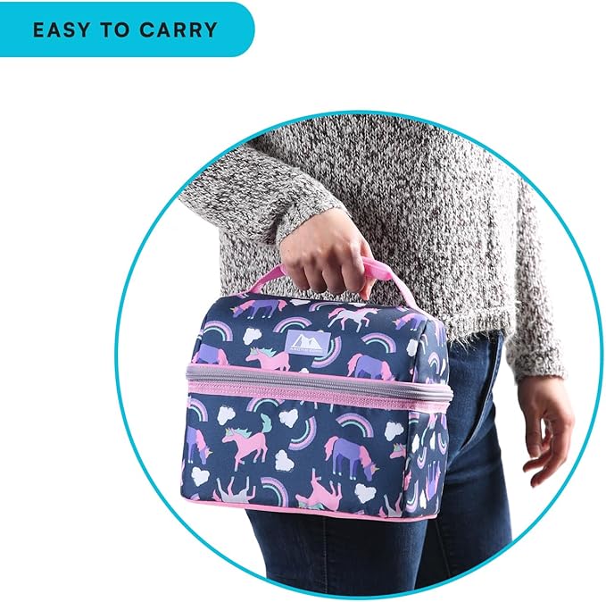 Arctic Zone Kids Lunch Bucket Combo with 210g Ice Pack and Sandwich Container, Unicorn Princess