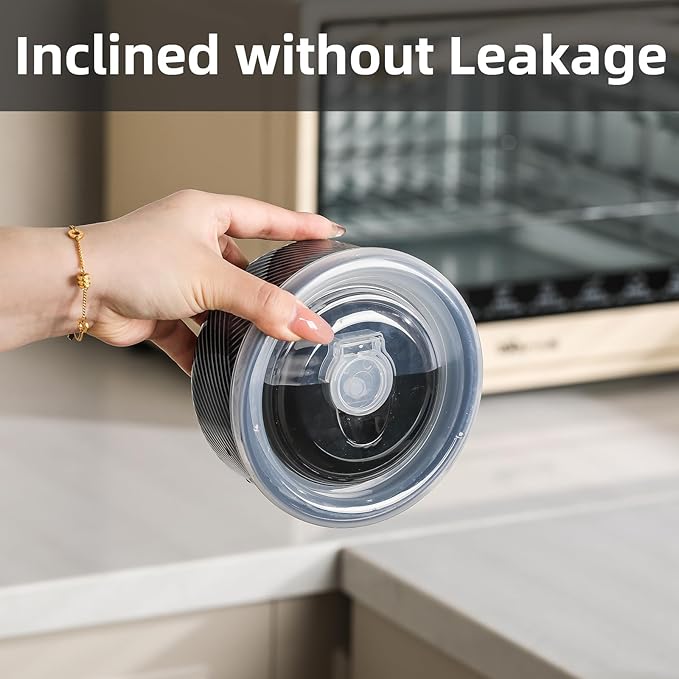 Ceramic Nesting Bowls with Lid: Microwave Safe Food Storage Containers for Work Lunch Picnic Camping Meal Prep Soup Salad Cereal Leftovers - 5 & 6 Inch, 20 & 32 oz, Set of 2, Navy