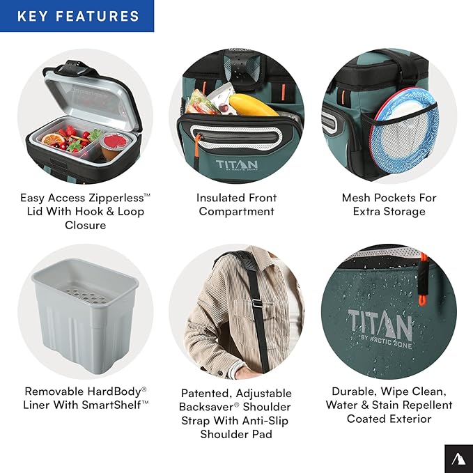 Titan by Arctic Zone Deep Freeze Cooler - Zipperless Hardbody Cooler - Deep Freeze Insulation, HardBody Liner, and SmartShelf