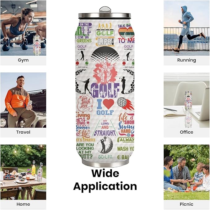 Golf Tumbler Cup With Lid - Travel Mug, Birthday Gifts for Golf Lovers, Stainless Steel Vacuum Coffee Cup for Women Men, 17 Oz