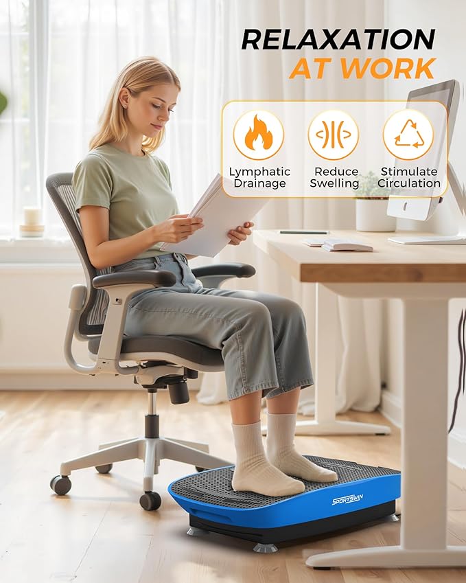 Vibration Plate Exercise Machine, Fitness Platform Shaking Full Body, Vibration Plate for Lymphatic Drainage,Motor Speed Control , Home Training Equipment for Weight Loss & Toning