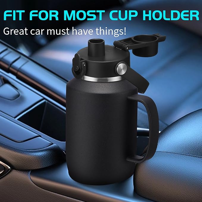 40oz Insulated Water-Bottle with Handle - Straw & Auto Chug Lid, Protective Boot, Carrier Bag, Stainless Steel Water Bottle, Leak-proof Coffee Tumbler, Skinny Flask Fit in Car Bike Cup Holder