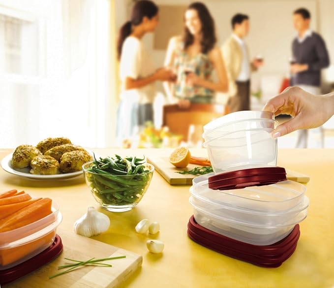 Rubbermaid Easy Find Lids Food Storage Containers, Racer Red, 42 Piece Set