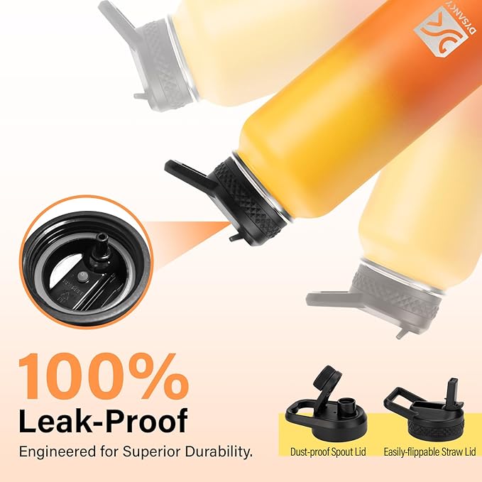 32 oz Insulated Water Bottle | Thickened Stainless Steel Vacuum Metal | Portable Sports Water Jug for Gym and Hiking with Straw, Carrier Bag, Handle Strap | BPA-Free 32 oz