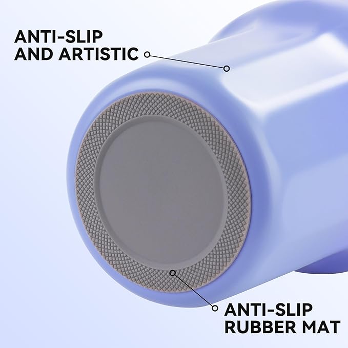 VEGOND 30 oz Insulated Stainless Steel Tumbler with lid and straw Double Wall Vacuum Travel Coffee Mug with Non-Slip Silicone Base, Sweat Proof Powder Coated Cup for Hot Cold Drinks, Blue