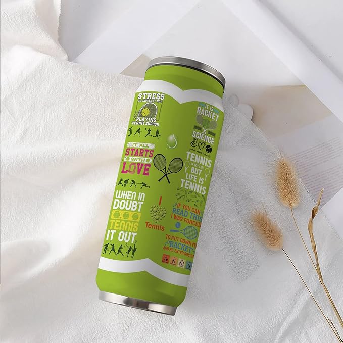 Tennis Tumbler Cup Travel Mug With Lid,Tennis Lover Birthday Gifts Stainless Steel Vacuum Coffee Mug Cup Tennis Gifts For Women Men 17 Oz