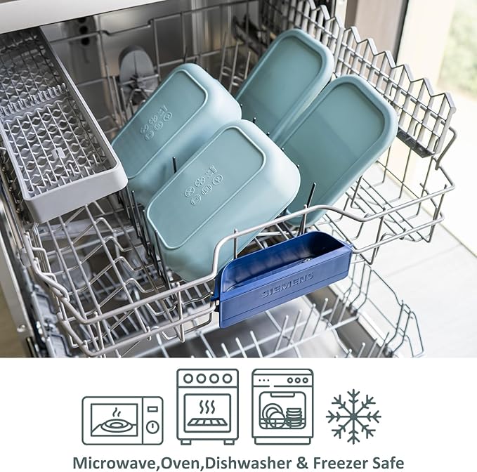 Silicone Bento Box for Adult, Stackable Leak-Proof 2-Compartment Silicone Lunch Container, BPA-Free, Microwave & Dishwasher Safe, Reusable Portable Meal Box for Office, Travel, Outdoors, Green