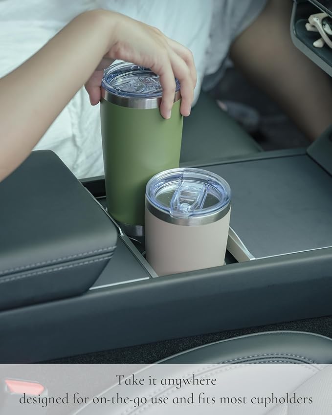 Travel Coffee Tumbler 20oz, 1 Pack Leakproof Travel Coffee Mug with Lid and Straw, Stainless Steel Double Wall Vacuum Insulated Tumbler for Hot/Iced Drinks (Textured Matte, Periwinkle)