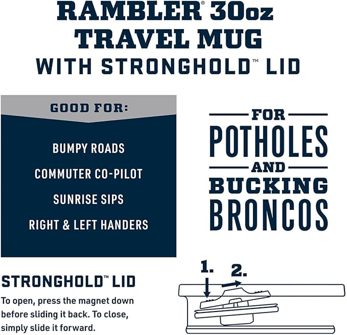 YETI Rambler 30 oz Travel Mug, Stainless Steel, Vacuum Insulated with Stronghold Lid