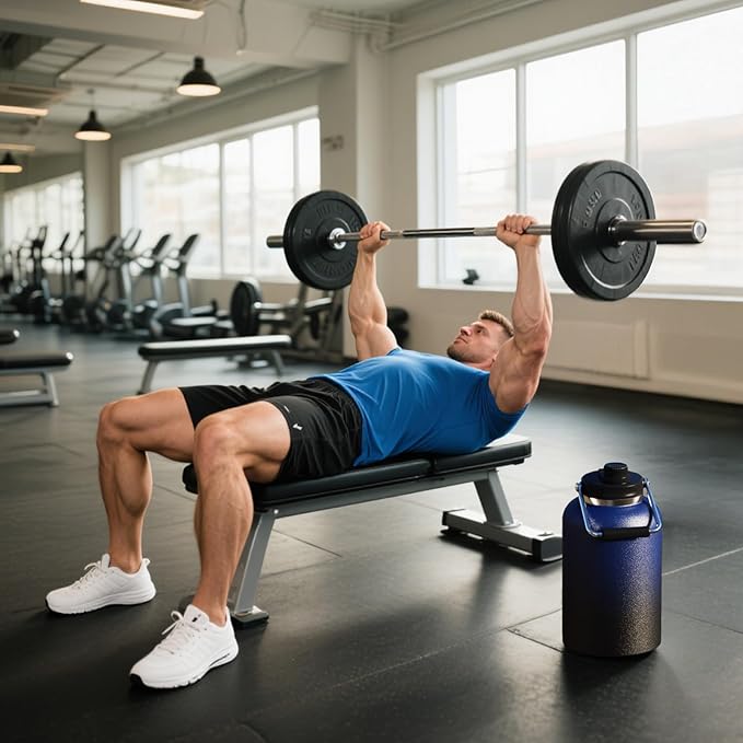 Zenbo One Gallon Jug with Straw, 128 oz Double Wall Vacuum Insulated Sports Water Bottle, Keeps Cold up to 48 Hours, Leak-Proof & Sweat-Proof Stainless Steel Water Jug for Gym, Outdoor & Camping