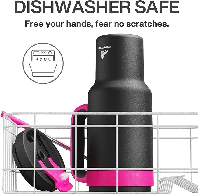 40 oz Tumbler with Handle, 2-in-1 Straw and Sip Lid, Leakproof, Dishwasher Safe, Insulated Stainless Steel Travel Coffee Mug, Keeps Cold for 34 Hours, Fits in Car Cup Holder (Berry)