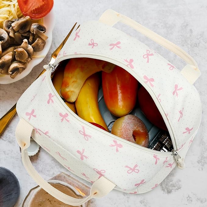 Bluboon Lunch Bag for Women Men Cute Corduroy Lunch Tote Bags Reusable Insulated Lunch Box Large Capacity Reusable Insulated Cooler for Work Picnic or Travel