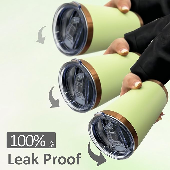 20 oz Tumbler Stainless Steel Tumbler with Lid and Straw, Double Wall Vacuum Insulated Travel Coffee Mug for Laser Engrave, Powder Coated Cup for Hot and Cold Drinks (Avocado Green,1 pack)