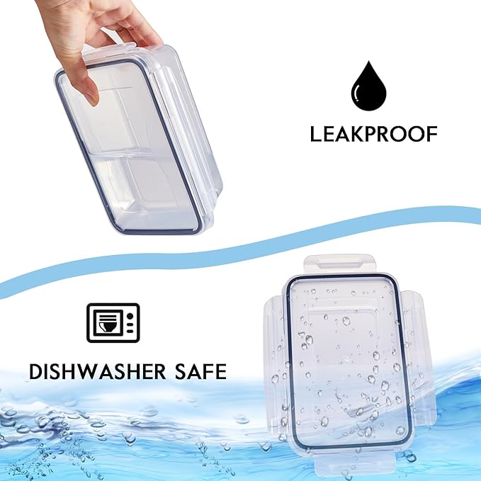 48Pcs Food Storage Container Set kitchen organizers Meal Prep Containers Lock Lids Reusable Plastic Lunch Box Snack Salad Containers 24 Boxes and 24 Lids Pantry and Kitchen Organization