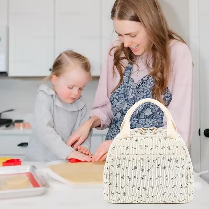 BTOOP Lunch Box for Women Men Cute Corduroy Lunch Bags Large Capacity Insulated Lunch Tote Bag For Work Travel Or Picnic