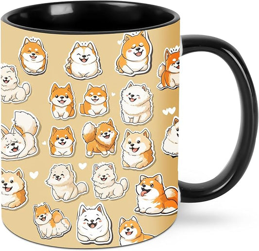 Yrebyou Dog Coffee Mug Funny Tea Cup Ceramic Mugs 11OZ with Handle Gifts for Women Men Home Office Decor