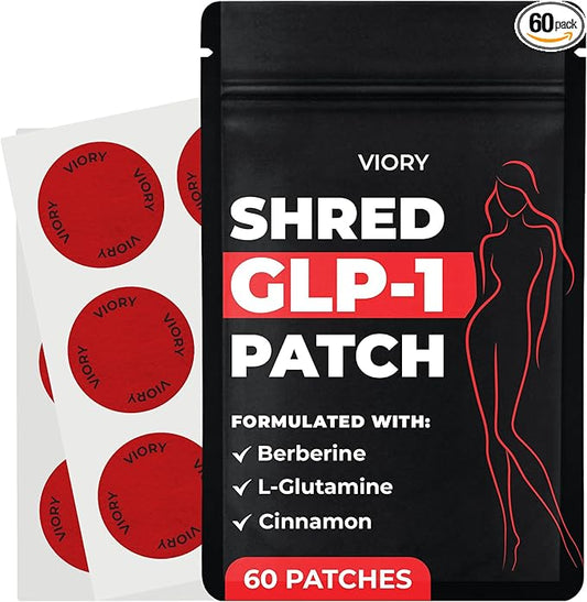 VIORY GLP-1 Patches for Women & Men | GLP1 Patch with Berberine, L-Glutamine, Garcinia Cambogia, Resveratrol | 60 Days Supply