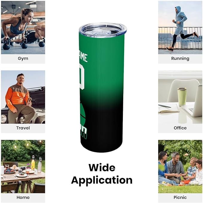 Custom Tumblers Stainless Steel Cup Personalized Basketball Insulation Travel Mug Add Your Name Number 20 oz Fans Gift for Men Women