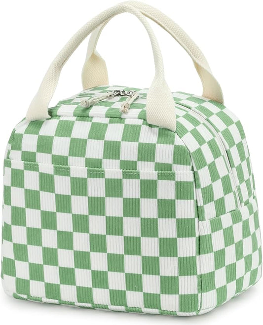 Bluboon Lunch Bag for Women Men Cute Corduroy Lunch Tote Bags Reusable Insulated Lunch Box Large Capacity Reusable Insulated Cooler for Work Picnic or Travel