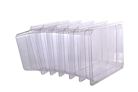 6-Pack Food Pan Half Size Clear Polycarbonate Food Pans 4" Deep Commercial Hotel Pans for Party, Restaurant, Hotel
