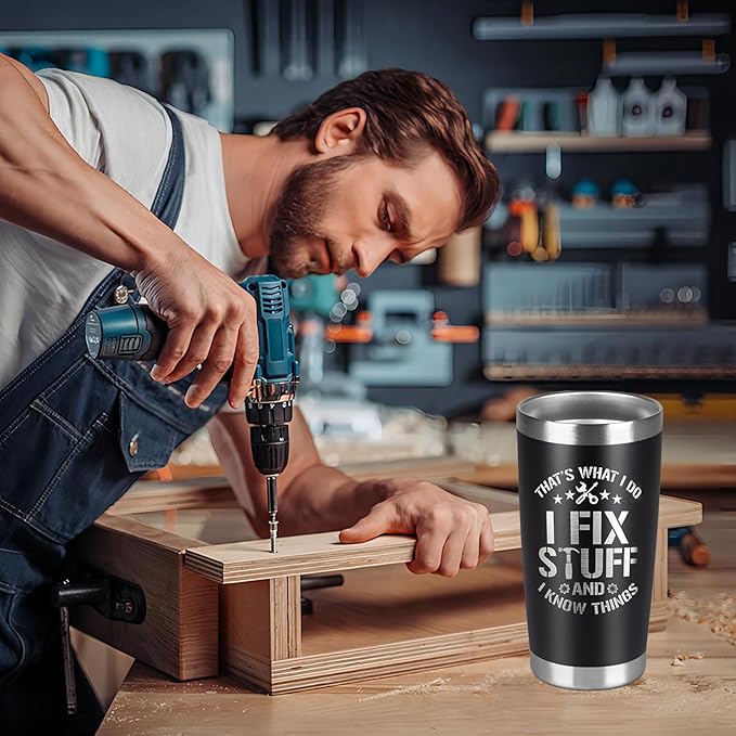 Father's Day Gifts for Dad, Men, Husband, Grandpa, Mechanic Father, Handyman - Mens Birthday Gift Ideas, Gifts for Dad for Birthday, Fathers day, Christmas, Keeps Drinks Hot or Cold, 20oz Tumbler