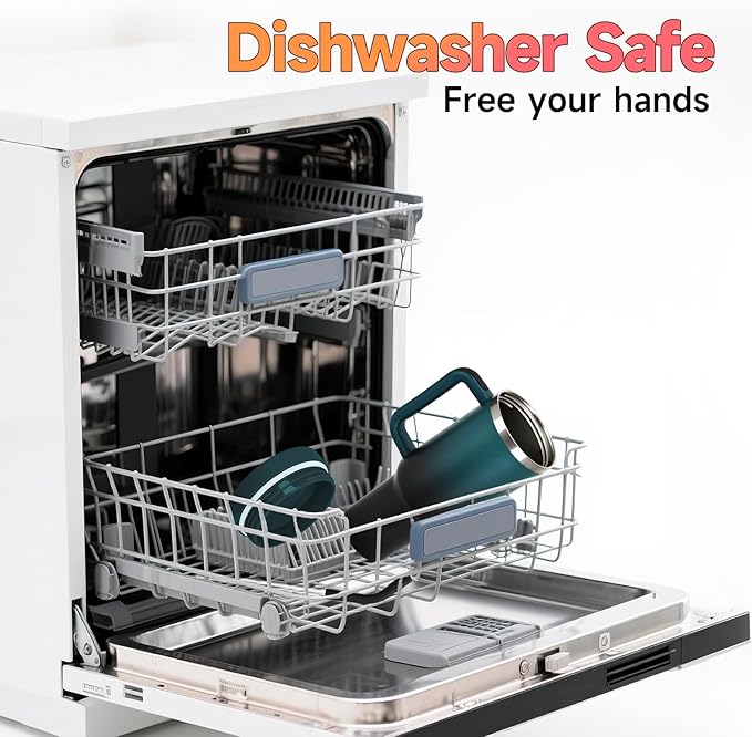 40oz Tumbler with Handle and Straw Spout 2-in-1 Lid, Spill Leak Proof Insulated Travel Cup Traveler Water Mug Keep Cold Hot, Dishwasher Safe Stainless Steel Bottle Gifts for Women Men, Indigo Black