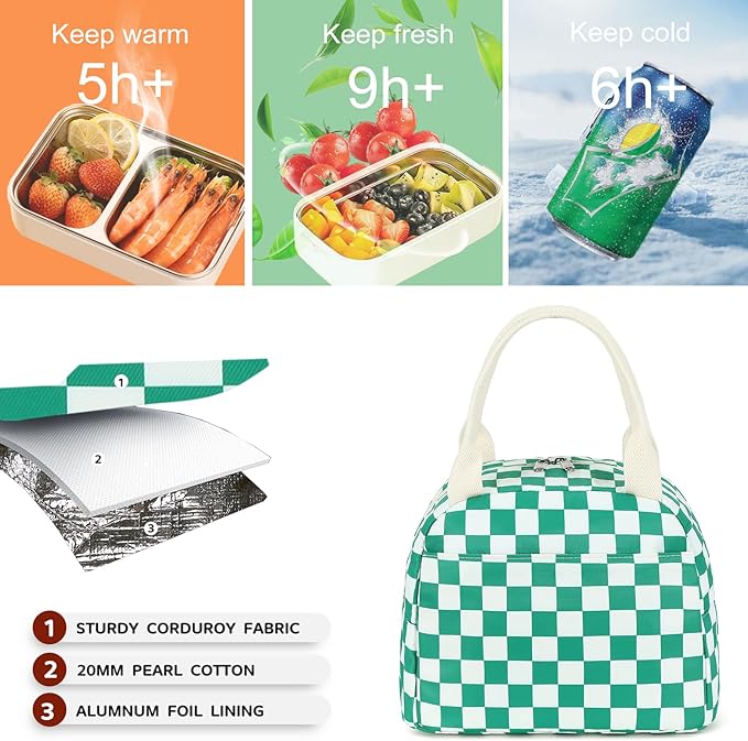 Bluboon Lunch Box for Women Cute Lunch Bag Reusable Insulated Lunch Bags Large Capacity Lunchbox Cooler for Work Picnic or Travel