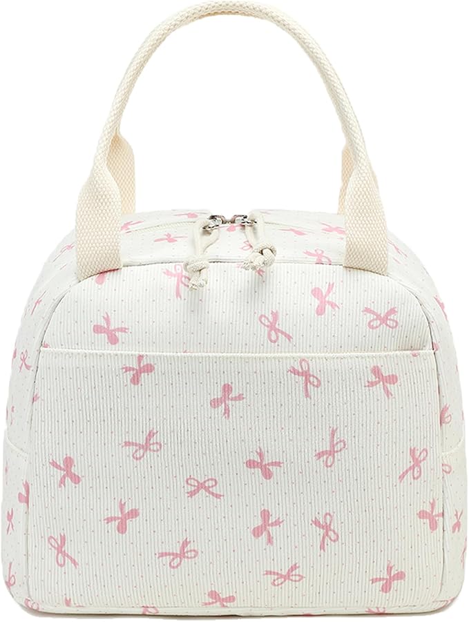 Bluboon Lunch Bag for Women Men Cute Corduroy Lunch Tote Bags Reusable Insulated Lunch Box Large Capacity Reusable Insulated Cooler for Work Picnic or Travel