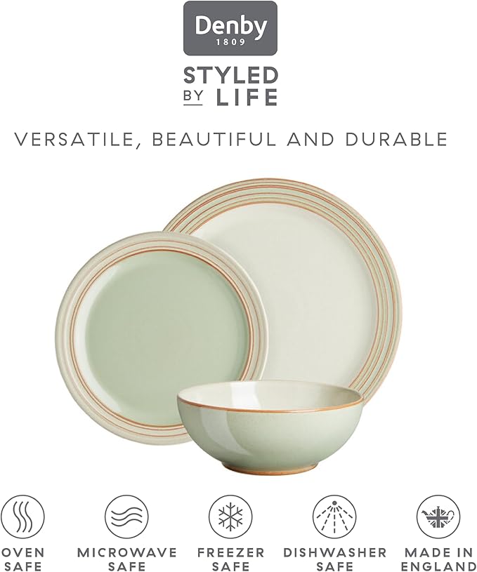 Denby HERITAGE-ORCHARD (GREEN) 12PPS (Dinner, Salad Plate, Cereal Bowl) Dinnerware Set, One size