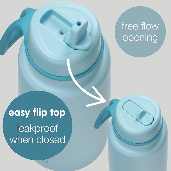 b.box Triple Insulated 34oz Water Bottle w/Stainless Steel Straw. 46 Hours Cold. Leak Proof Tumbler with Lid and Straw for Travel, Gym & School. BPA Free Sports Water Bottles.