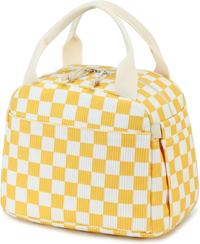 Bluboon Lunch Box for Women men Insulated Cute Corduroy Lunch bag, Reusable Cooler Bag for Work, Picnic, Travel