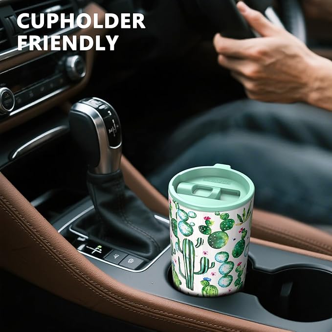 TILUCK 20 oz Tumbler with Leak-Proof Lid, Vacuum Insulated Stainless Steel Coffee Mug, Double-Walled Travel Tumbler for Hot and Cold Drinks(Cactus, 20oz)