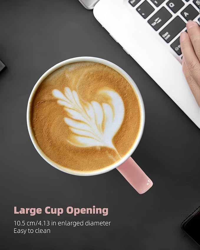 33 Ounce Coffee Mug, Extra Large Super Ceramic Mugs with Lid and Handle, Oversized Cups Big Tea Cup for Office and Home (Pink)