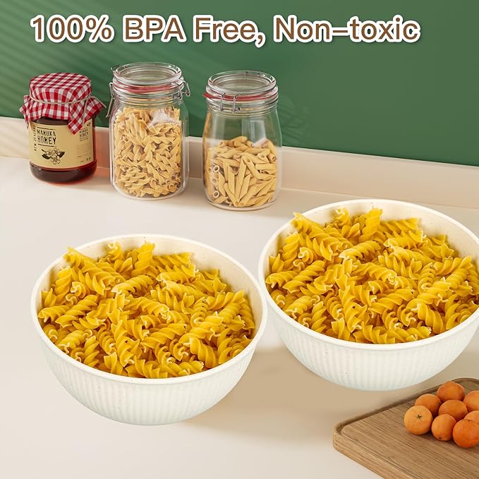 18PCS Wheat Straw Dinnerware Sets Unbreakable Reusable Dinnerware Set for 6, Microwave Dishwasher Safe Dinnerware for Outdoor Camping Dishes