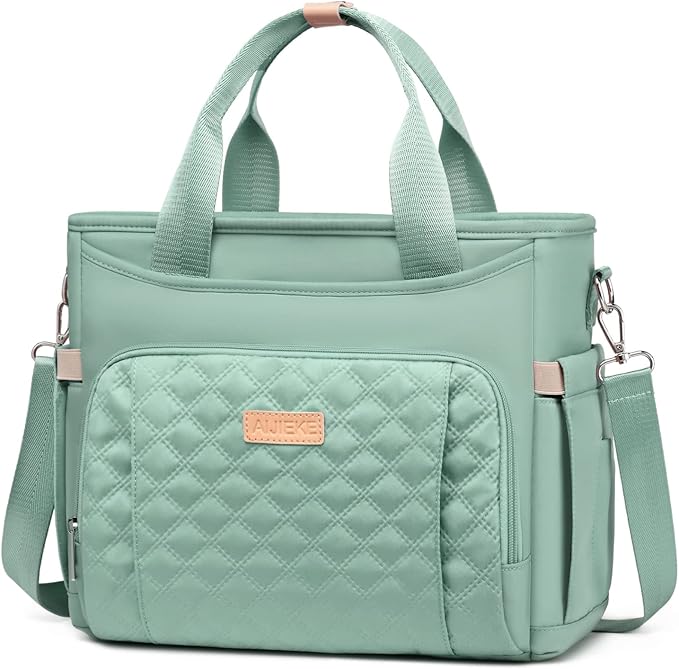 AIJIEKE Insulated Lunch Bag for Men Women, Lunch Box, Lunch Tote for Work, Large Leak Proof Cooler Bag with Removable Strap, Reusable Adult Lunchbag, Picnic, Office, Beach, Green