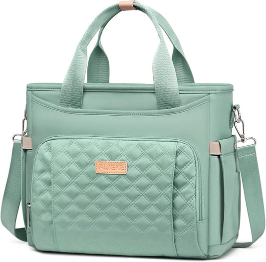 AIJIEKE Insulated Lunch Bag for Men Women, Lunch Box, Lunch Tote for Work, Large Leak Proof Cooler Bag with Removable Strap, Reusable Adult Lunchbag, Picnic, Office, Beach, Green