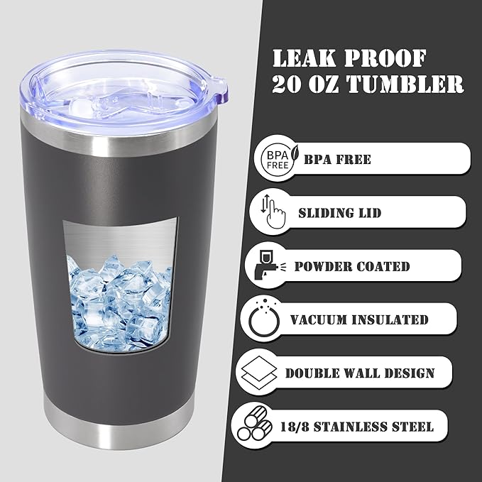 20 oz Tumbler with lid Double Wall Vacuum Insulated Tumblers Stainless Steel Coffee Mug Travel Coffee Tumbler Powder Coated Tumbler Cup Keep Hot&Cold - (Mix 12 Pack)